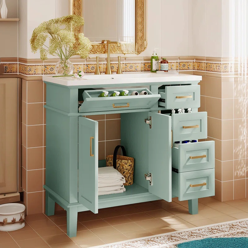 red chair Bathroom Storage 36'' Bathroom Vanity with Top
