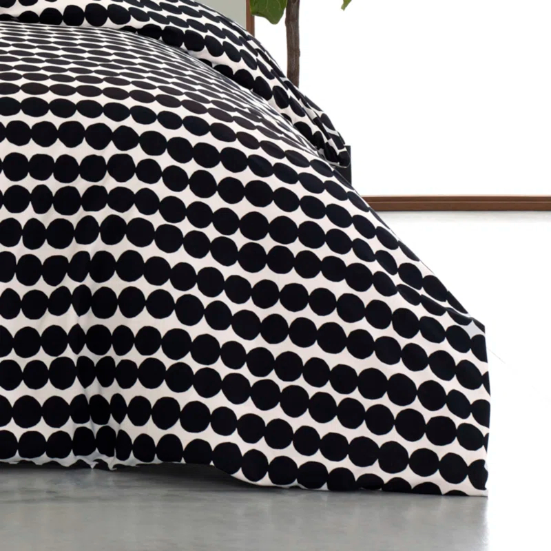 Marimekko Rasymatto Black Cotton Comforter Set & Reviews | Wayfair