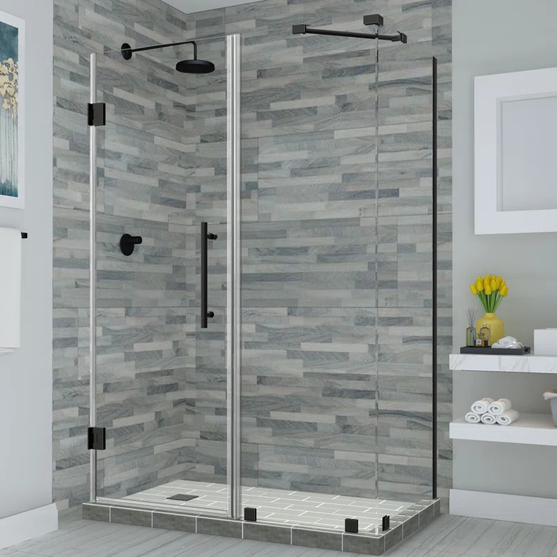 Aston Bromley 32" x 72" Rectangle Hinged Shower Enclosure SEN967EZ-MB-443032-10