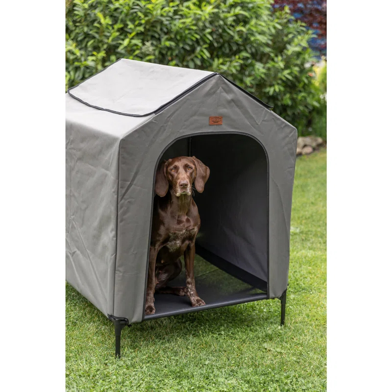 TRIXIE 2-in-1 Elevated Dog House, Portable Pet Camping Cot & Tent, Raised Bed & Dog Shade for Dogs