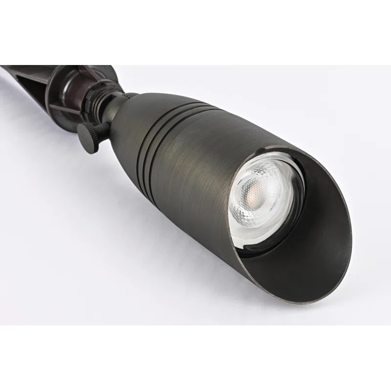 Elegant Lighting Outdoor 12V Cast Brass spot light 3 inch Wide x 8.5 inch High in Dark Bronze with spring