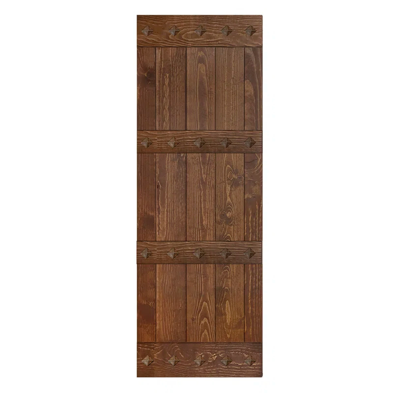 IsLife 84'' Solid Wood Paneled Matte without Installation Hardware Kit Barn Door