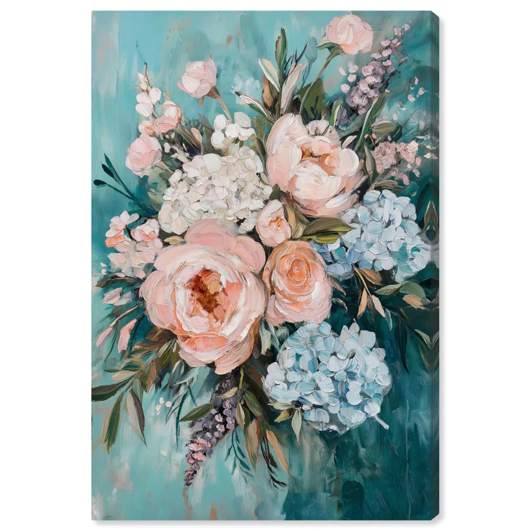 Art Remedy Pastel Bloom in Pink II Canvas Pastel Floral Art by Art Remedy