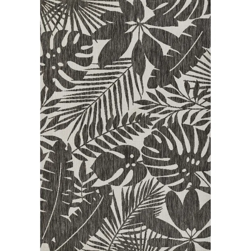 Novogratz Villa Floral Gray/White Indoor / Outdoor Area Rug
