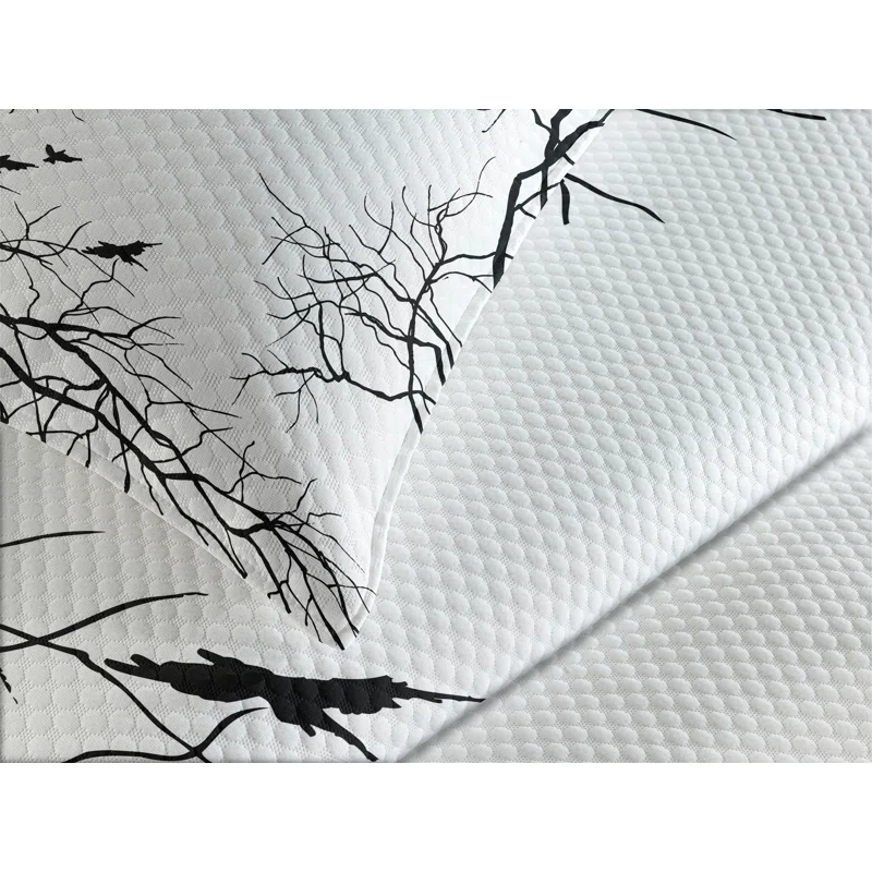 Ambesonne Ambesonne Nature Bedspread Set Twiggy Tree Branches Black and White