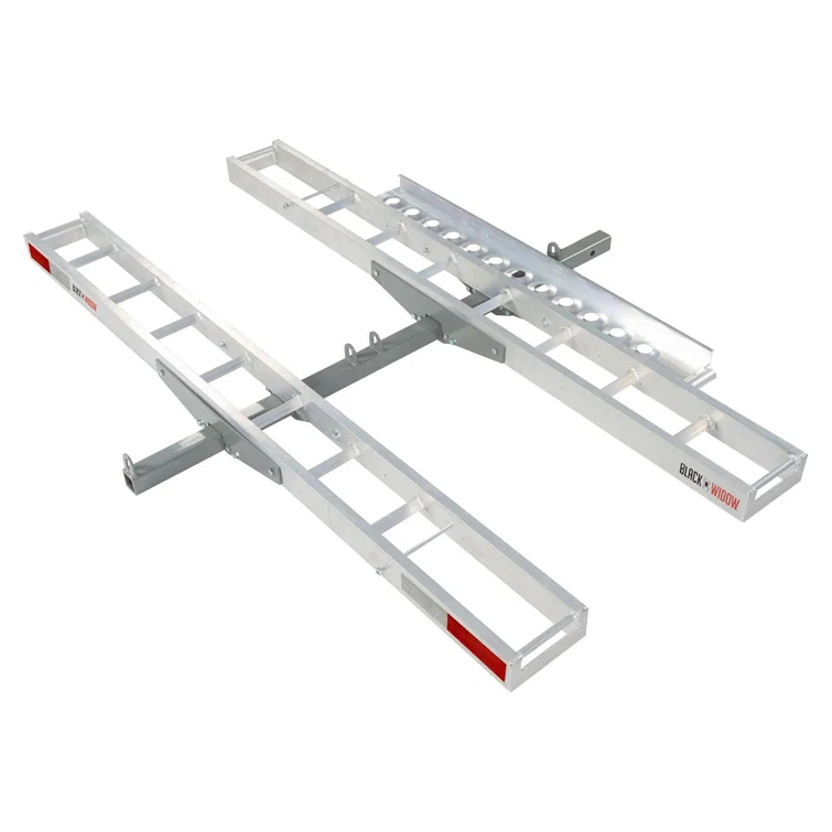 Black Widow Black Widow Double Motorcycle Carrier with Ramp for 2" Hitch, 600 Pound Capacity