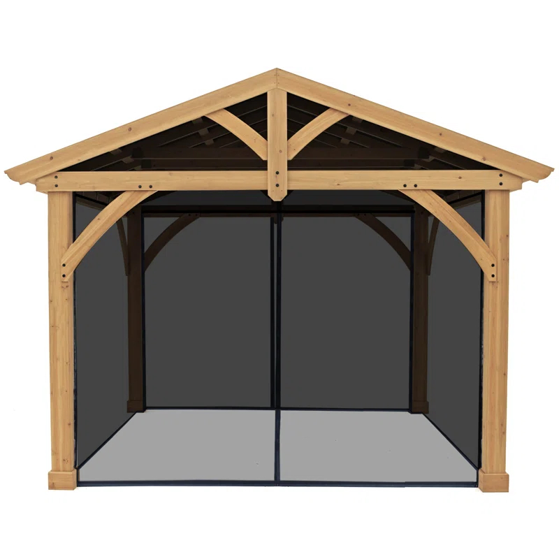 Yardistry 11 ft. x 13 ft. Meridian Carolina Pavilion Mosquito Mesh Kit
