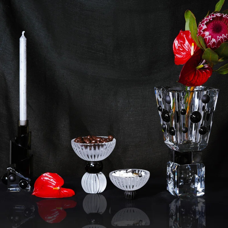 Ellipses Handmade Crystal Candlestick