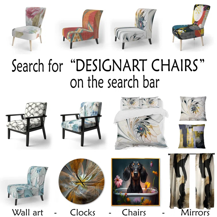 Design Art Out To Sea - Upholstered Nautical & Beach Yellow And White Accent Arm Chair