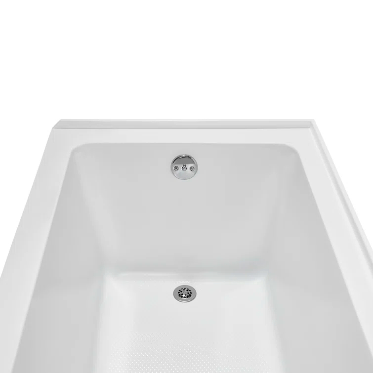 Streamline Bath Streamline 60 in. x 30 in. Acrylic Left-Hand Drain Alcove Bathtub in Glossy White With External Drain NAL-5320-CH