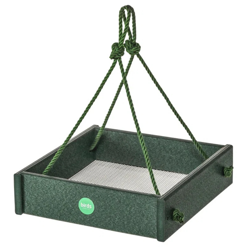 Birds Choice Birds Choice 11.25" Color Pop Collection Recycled Plastic Hanging Tray Bird Feeder, Yellow