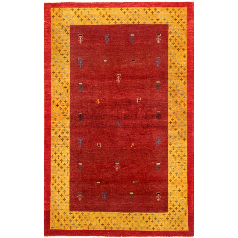 Pasargad Tribal One-of-a-Kind 4' X 5'5" Wool Area Rug in