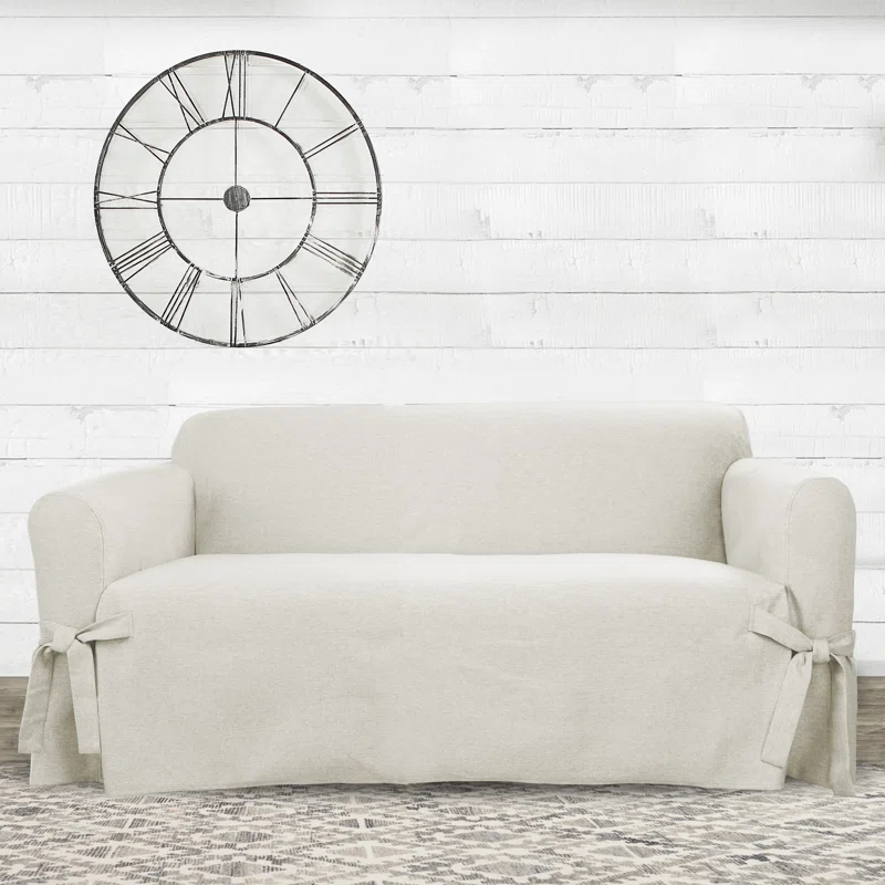 Sure Fit Polyester Box Cushion Loveseat Slipcover