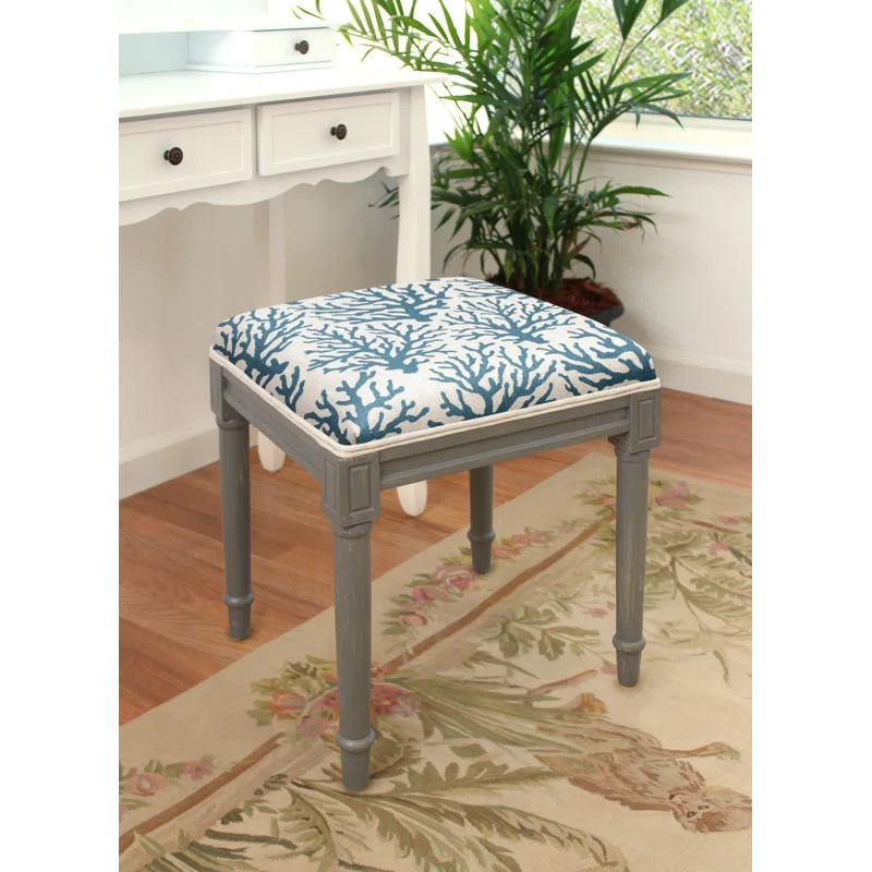 Highland Dunes Toppenish Solid Wood Accent Stool