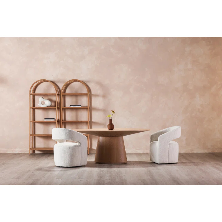 Moe's Home Collection Otago Mesa de Comedor Ovalada Mesas de Comedor de Madera de Roble Natural