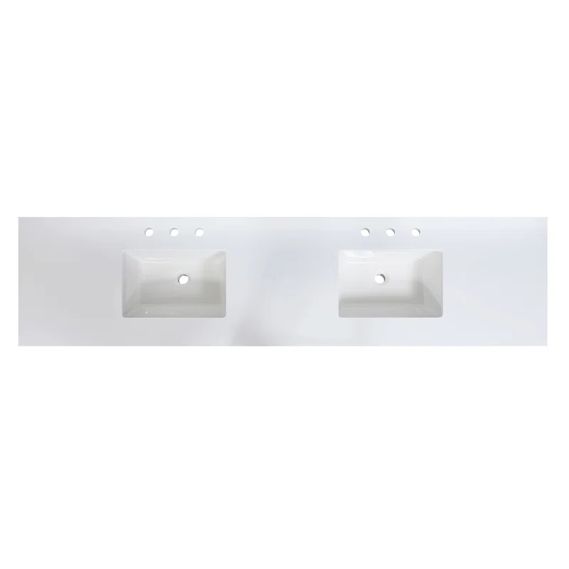Altair Caorle 84" Resin Double Vanity Top with Sink and 6 Faucet Holes