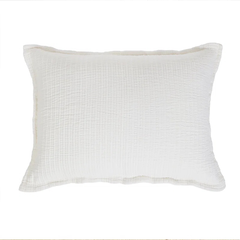 Chatham Cotton Matelasse Sham by Pom Pom at Home - Cream / Standard