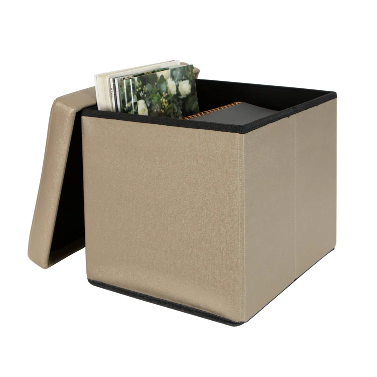 Simplify Luxora Faux Leather Ottoman