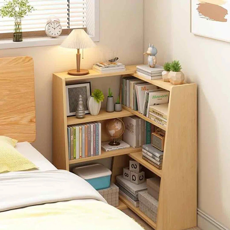 Latitude Run® Wooden Extendable Shelf Bookcase - 3-Tier Ladder Low Short Bookshelf For Small Space Or Corner