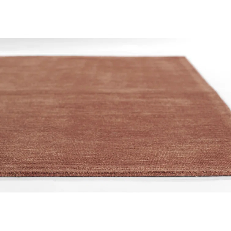 Momeni James Hand Tufted Wool Solid Color Area Rug in Red | Perigold