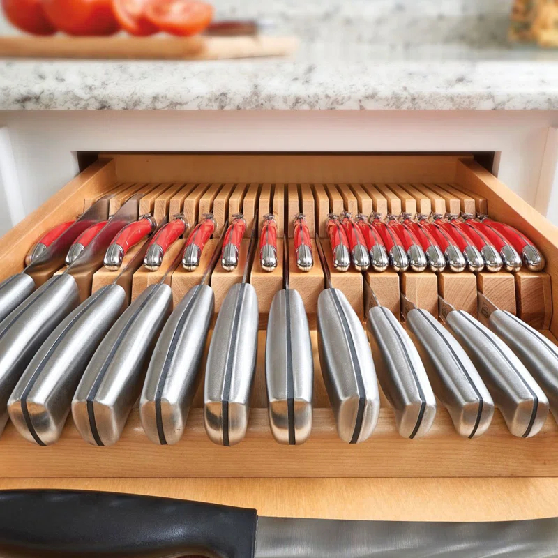 Rev-A-Shelf Rev-A-Shelf Dual Row Trimmable Knife Block Drawer Organizer Insert