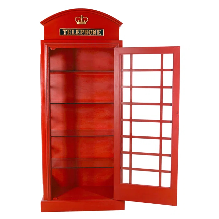 Design Toscano British Telephone Booth Display Cabinet