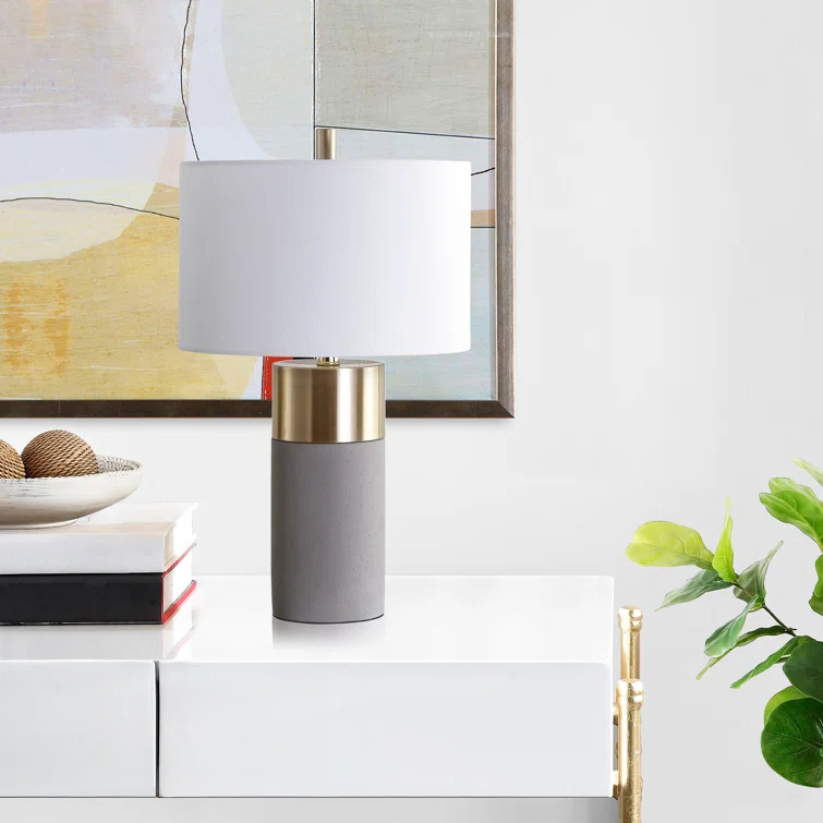 Everly Quinn Mildner Concrete Table Lamp (Set of 2)