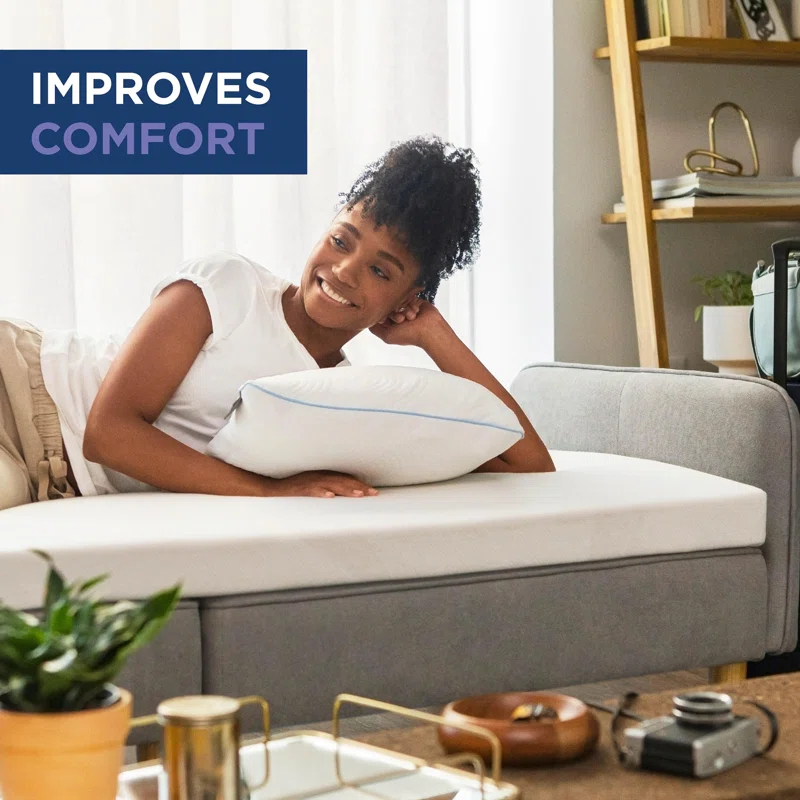 Alwyn Home 3" Memory Foam Mattress Topper, Queen,White
