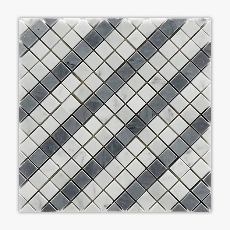 Direct Stone Source Polihsed Caro 8" x 8" Marble Grid Mosaic Tile