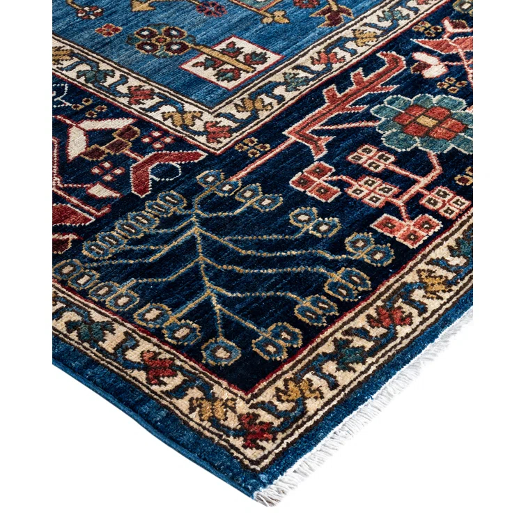 Solo Rugs One-of-a-Kind Rectangle 8' X 10'3" Wool Area Rug Light Blue/Red/Brown/Navy