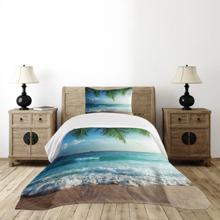 Ambesonne Ambesonne Ocean Bedspread Palms Tropical Island