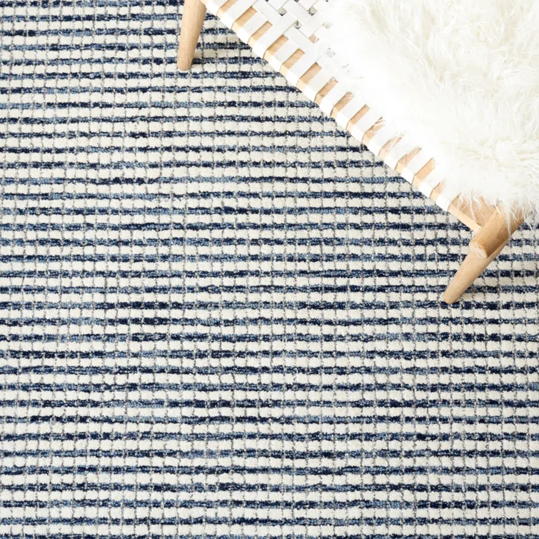 Latitude Run® Abstract Hand Tufted Wool Striped Rug