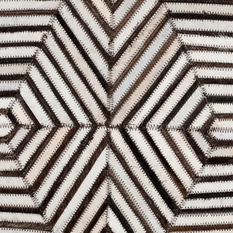 Nashville Striped Leather/Suede Reversible Pillow Cover