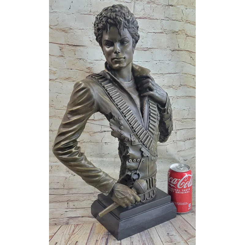 Red Barrel Studio® Michael Jackson Limited Edition Bronze Metal Sculpture King Of Pop By Aldo Vitaleh