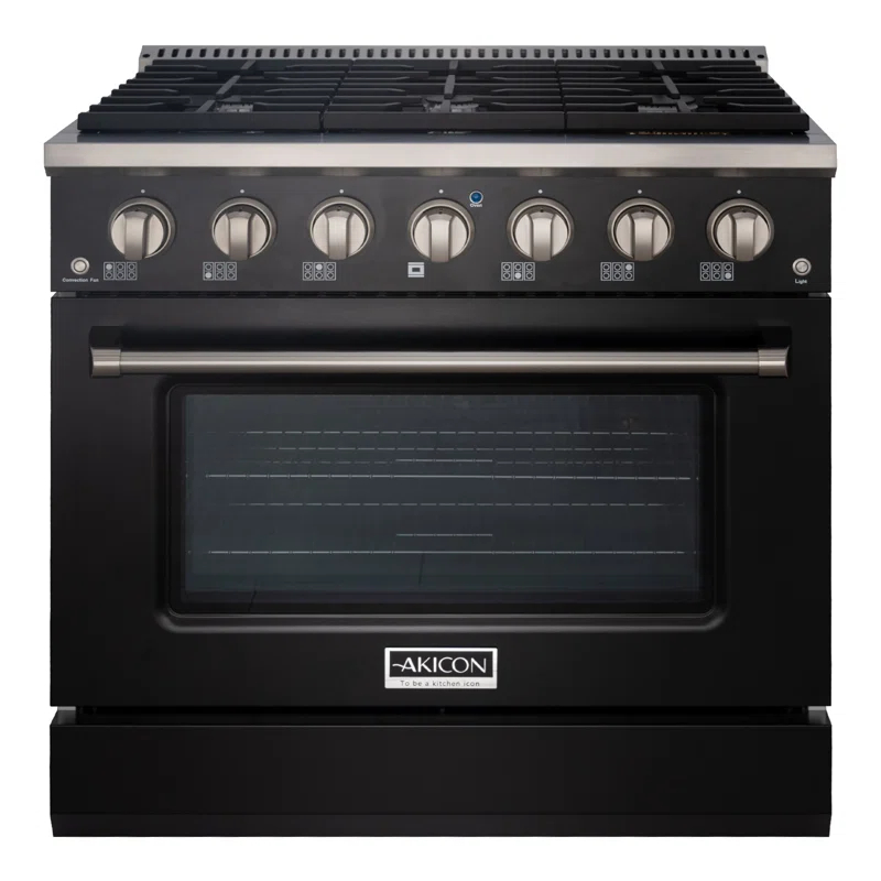 Akicon Akicon 36" 5.2 Cubic Feet Smart Natural Gas Range with 6 Burners AK-JK36A1-BS