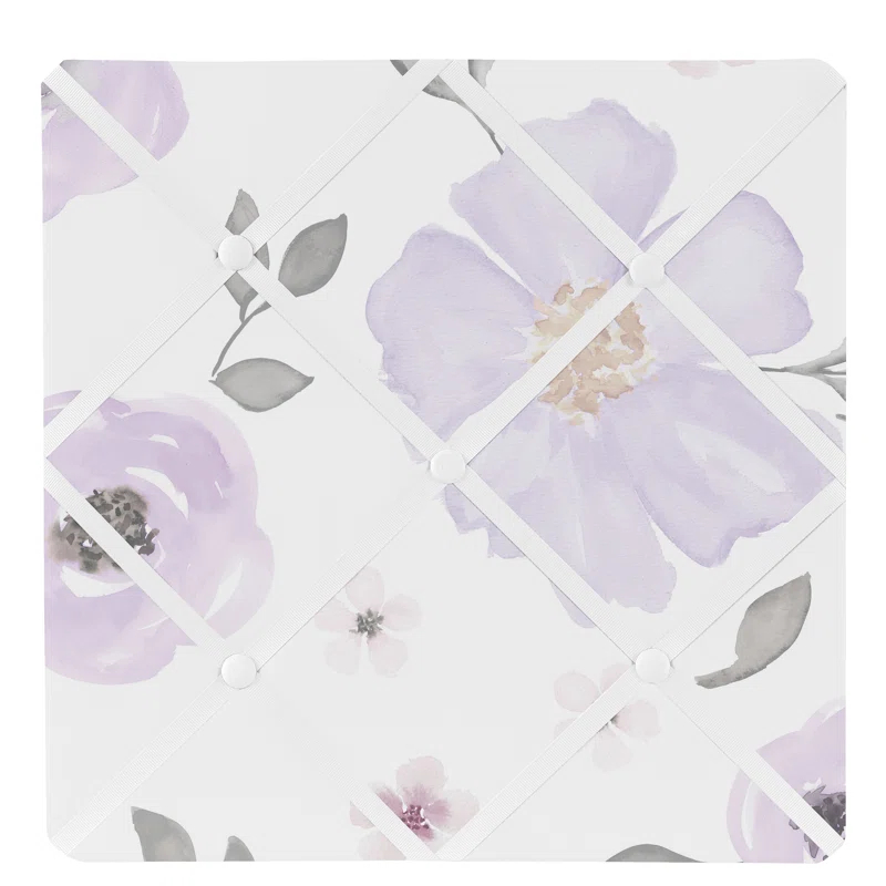 Sweet Jojo Designs Watercolor Floral Wall Mounted Photo Memo Board
