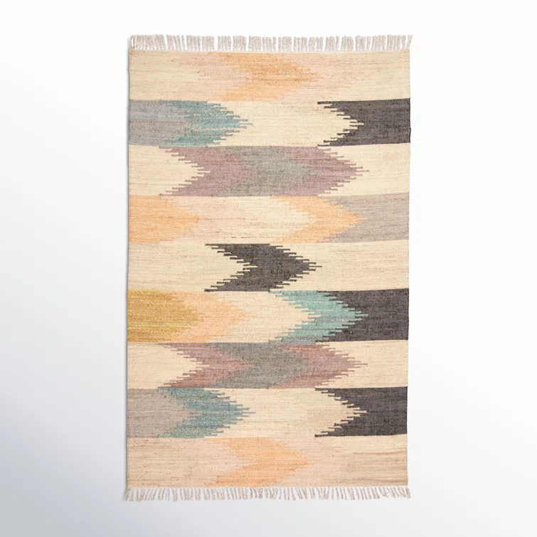 Cara Southwestern Handmade Dhurrie Buff Orange Area Rug
