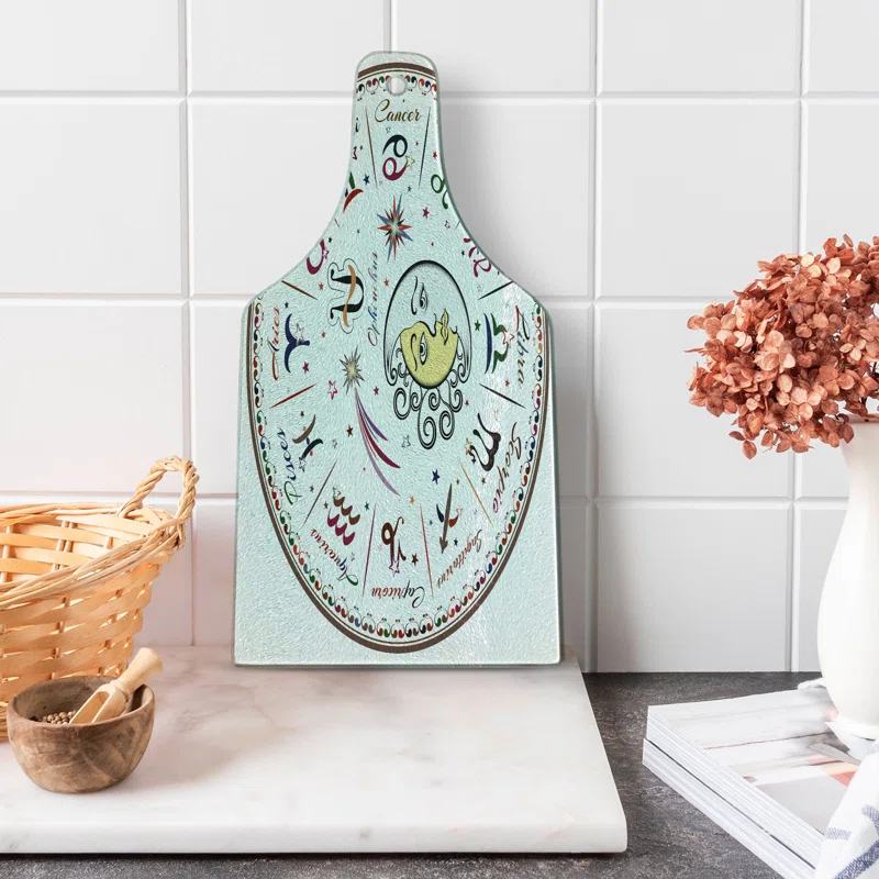 Ambesonne Ambesonne Astrology Tempered Glass Cutting Board Moon Sun and Signs Multicolor
