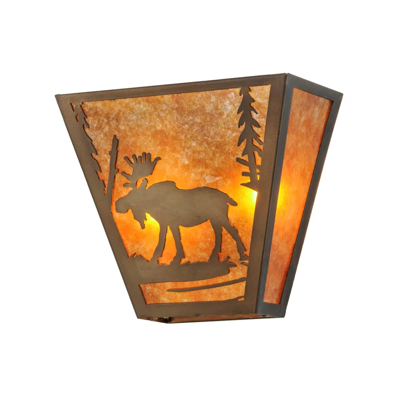 Rustic Lodge Copper Flush Mounted Sconce