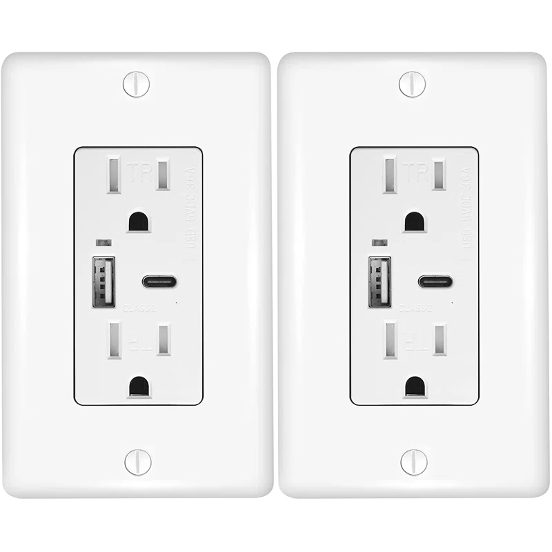 Faith CZ07-WH-02 15 Tamper Resistant Decorator Outlet