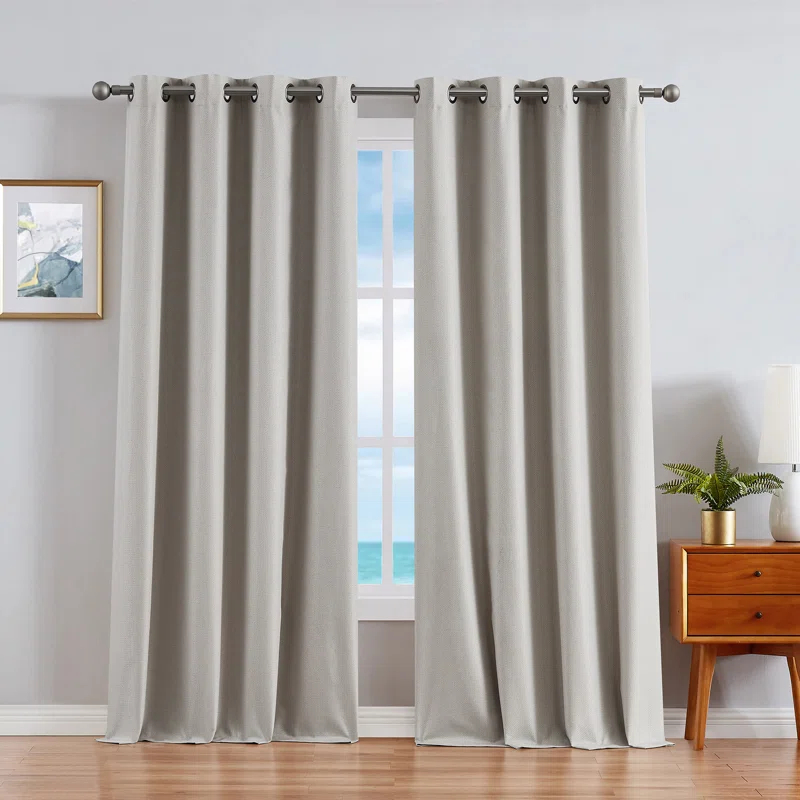 Nautica Nautica Synthetic Solid Color Blackout Thermal Rod Pocket Curtain Panels (Set of 2)