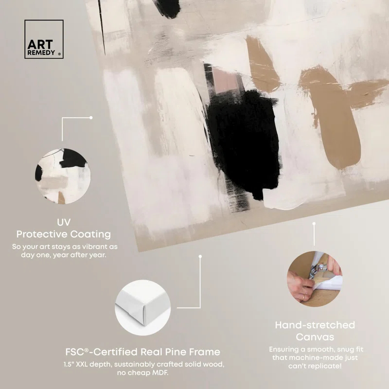 Art Remedy Strings in Abstraction Canvas Muted Abstract Wall Art by Art Remedy