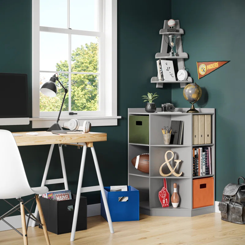 RiverRidge Home RiverRidge Kids Corner Playroom Cabinet with 6 Toy Storage Cubbies and 3 Angled Shelves