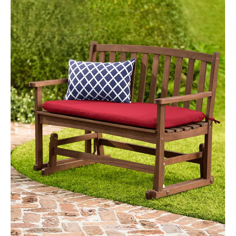 Plow & Hearth Lancaster Gliding Solid Wood Bench