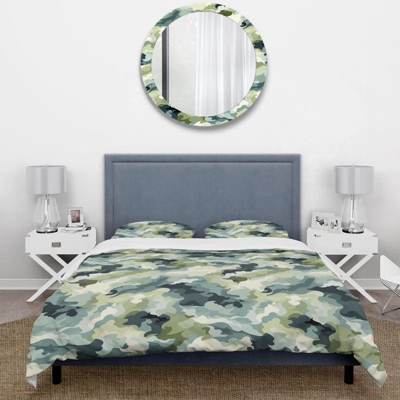 Juriaan Zen Retreat Serene Camouflage - Camouflage Duvet Cover Set - Microfiber Polyester