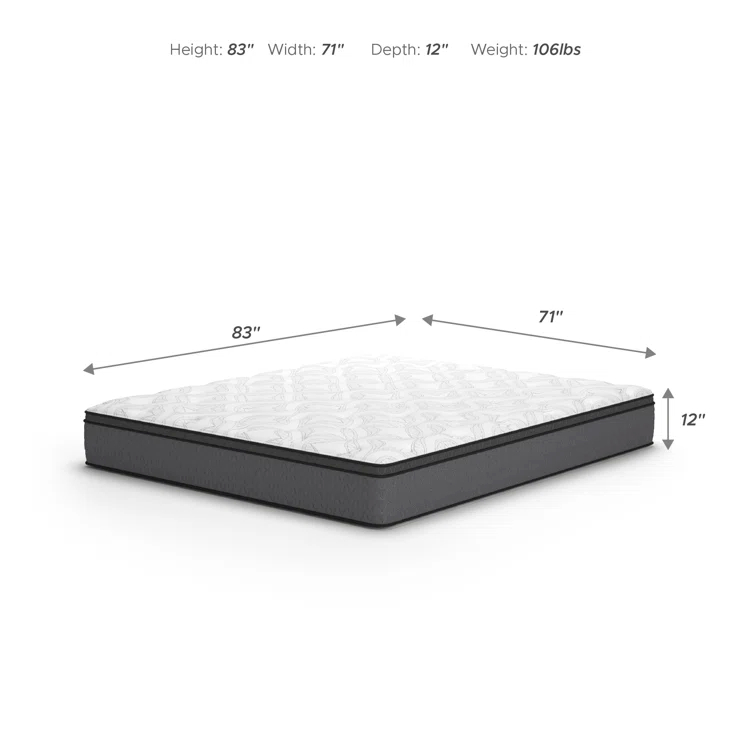 Signature Design by Ashley Serena 12'' Plush Hybrid Mattress