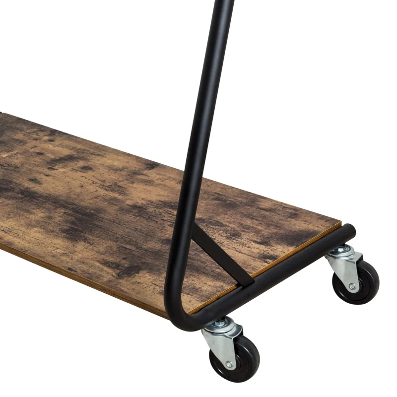 Arnit 33.46'' Metal Rolling Clothing Rack