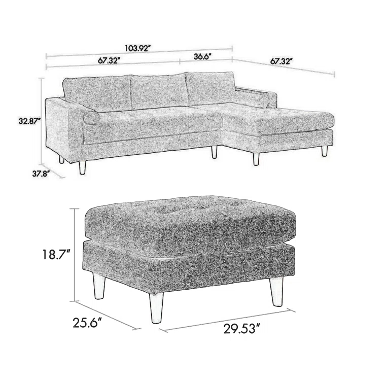 Benjara 5 - Piece Upholstered Sectional