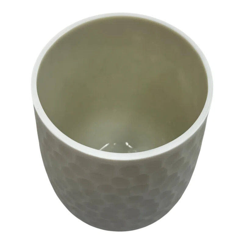 Bergamo Art 10" High Decorative Handmade Patterned White Glass Vase