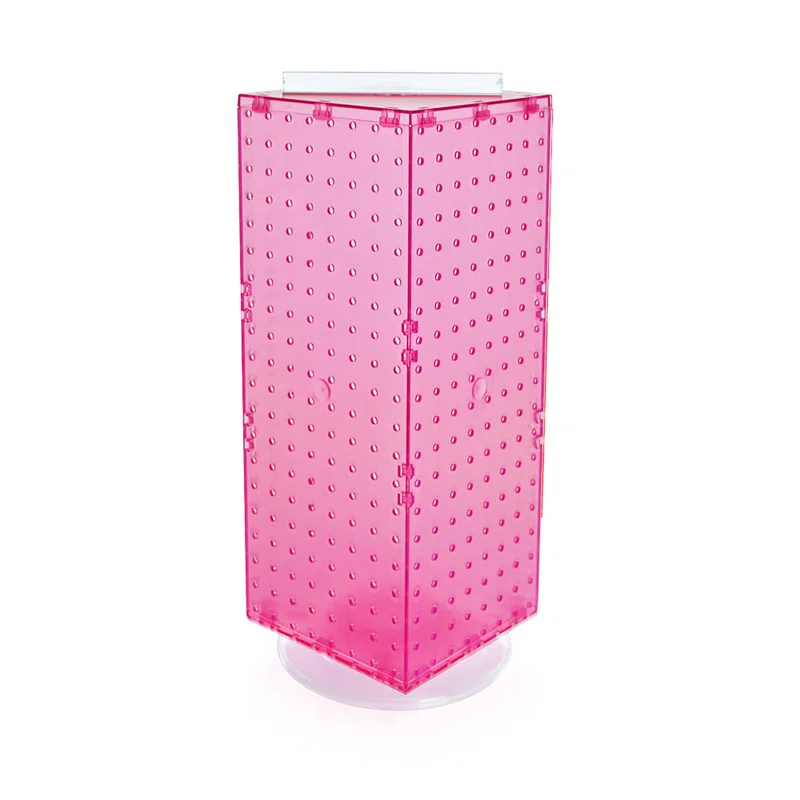 Azar Displays 703385-PNK Four-Sided Revolving 8"W x 20"H Pegboard Counter Display